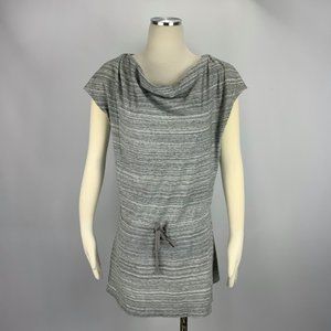 LOFT Gray Small Drawstring Front Long Shirt